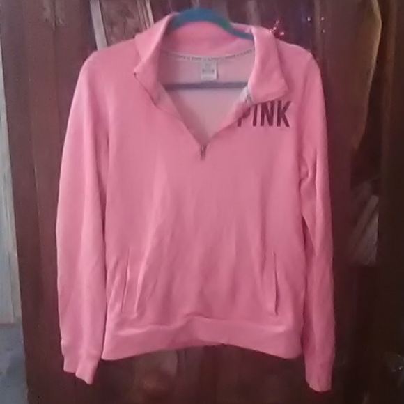 PINK Victoria's Secret Tops - Victoria Secret pink semi zip up sweatshirt